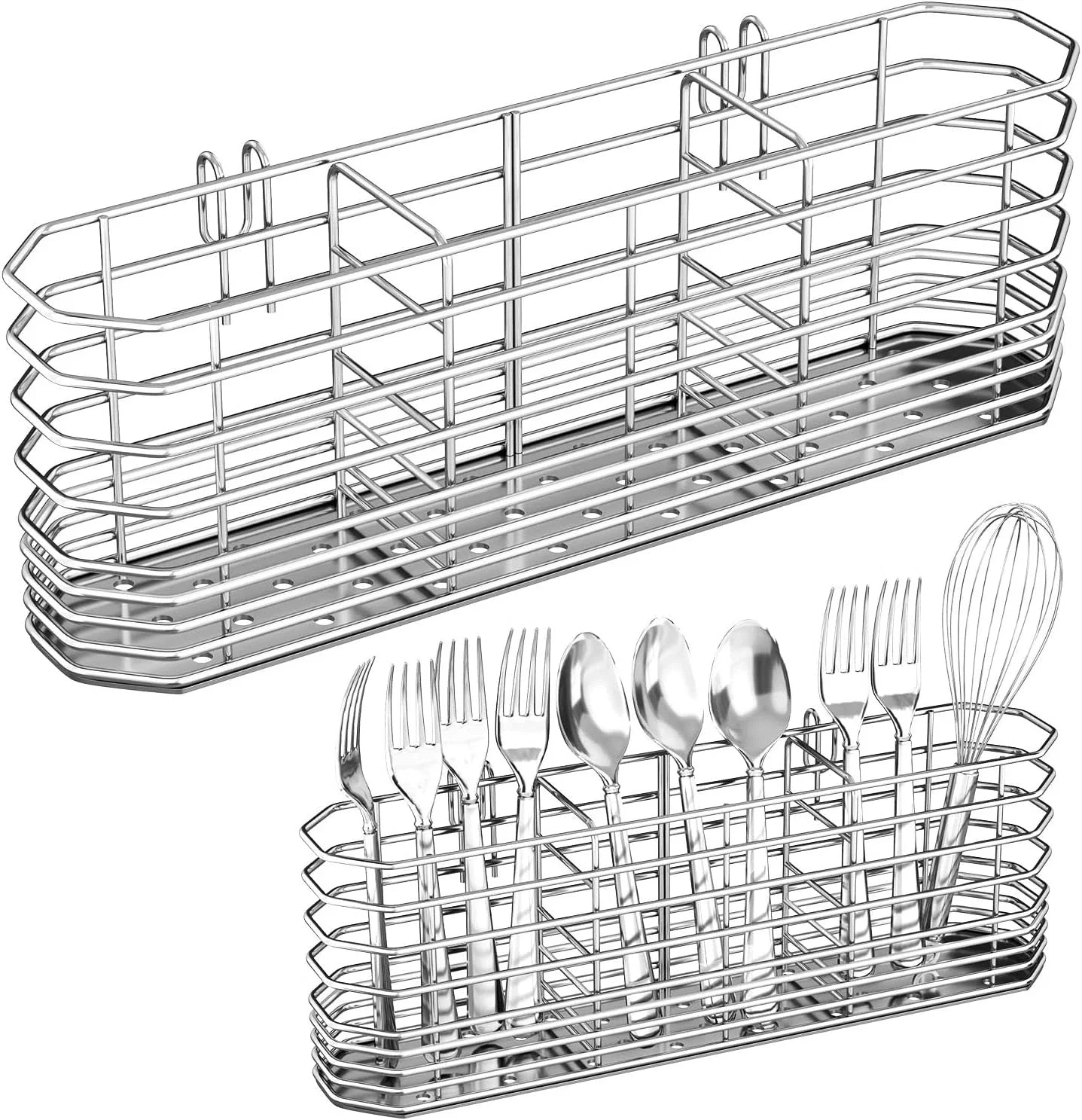 304 Stainless Steel Utensil Holder Dish Drying Rack Kitchen Utensil Organizer