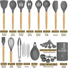 33 Pcs Non-Stick Silicone Cooking Utensils Set with Holder and Wooden Handle